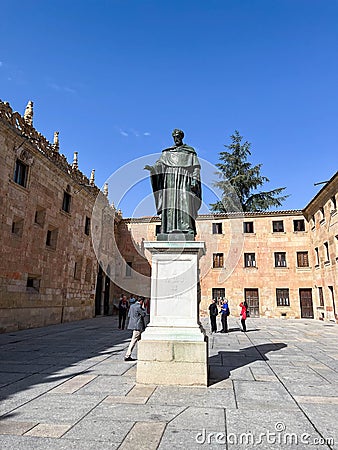 Monument to Fray Luis de Leon, Salamanca, Spain Editorial Stock Photo