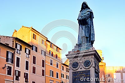 Monument to Giordano Bruno at Campo dei Fiori in central Rome Stock Photo