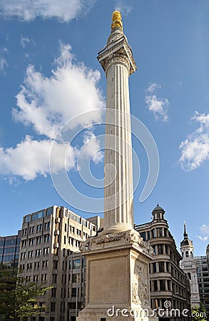 Monument to the Great Fire of London, England, UK Stock Photo