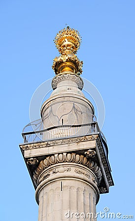 Monument to the Great Fire of London, England, UK Stock Photo