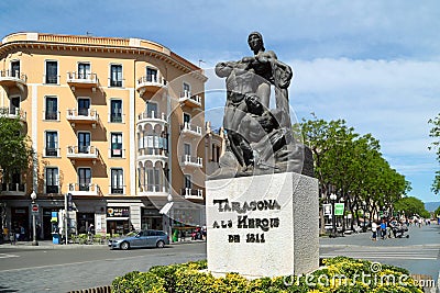 The monument to the heroes of 1811 in city Tarragona, Spain. Editorial Stock Photo