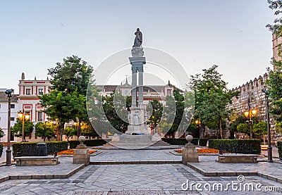 Monument to immaculate conception in Sevilla, Spain Stock Photo