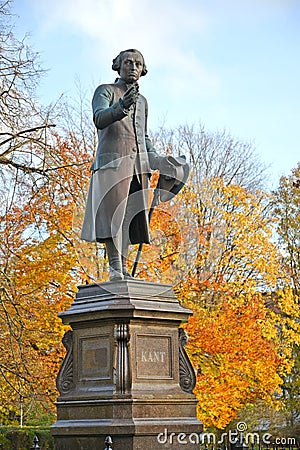 Monument to Immanuel Kant in autumn. Kaliningrad Editorial Stock Photo