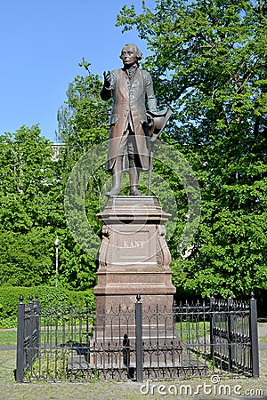 Monument to Immanuel Kant in bright spring day. Kaliningrad Stock Photo