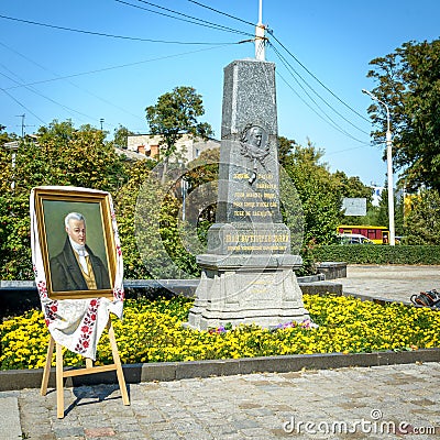Monument to Ivan Kotlyarevsky a prominent Ukrainian writer, poet, author of Aeneid Stock Photo