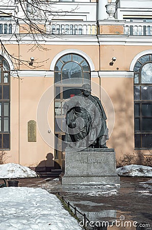 Monument to Ivan Sergeevich Turgenev. St. Petersburg. Editorial Stock Photo