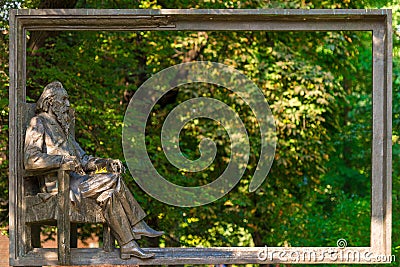 monument to Jean Matezhko artist, close-up Stock Photo