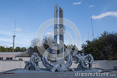 Monument to the Liquidators of Chernobyl who bravely dealt with the nuclear disaster Editorial Stock Photo