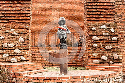 Monument to the Little Insurgent, Warsaw, Poland. Editorial Stock Photo