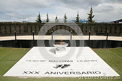 Monument to Malvinas Islands Battle - Ushuaia - Argentina Editorial Stock Photo