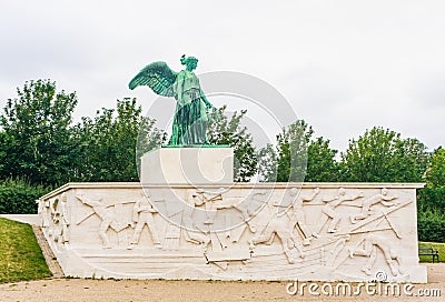 View of Monument to Mariners. Maritime monument at Langelinie, Copenhagen, to Danish Merchant Navy seamen lost at WW1 Stock Photo