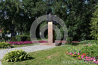 The monument to Maxim Caplina - Chairman of the military revolutionary Committee and Barnaul Council of workers `and soldiers` dep Stock Photo