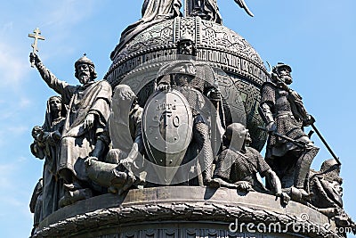 Monument to the Millennium of Russia in Veliky Novgorod Stock Photo