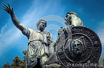 Monument to Minin and Pozharsky on Red Square, Moscow Stock Photo