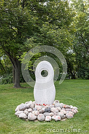 Monument to Missing & Murdered Indigenous Women and Girls at the Forks in Winnipeg, Canada. Editorial Stock Photo