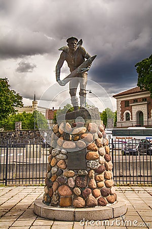 Monument to the Norwegian sailors near Akershus fortress in Oslo, Norway Editorial Stock Photo