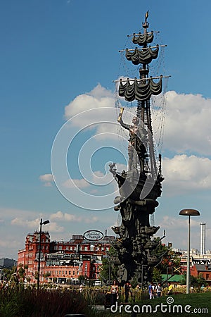 Monument to Peter the Great in Moscow Editorial Stock Photo