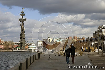 Monument to Peter the Great Peter First in Moscow Editorial Stock Photo