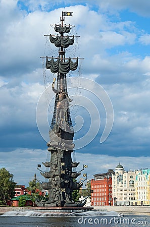 Monument to Peter I in Moscow, RU Editorial Stock Photo