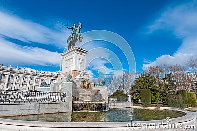 Monument to Philip IV in Madrid, Spain. Editorial Stock Photo