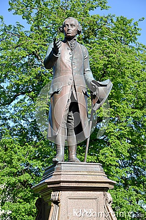 Monument to the philosopher Immanuel Kant in bright spring day. Kaliningrad Stock Photo