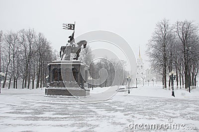The monument to Prince Vladimir and the Saint Fyodor. Stock Photo