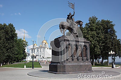 The monument to Prince Vladimir and the saint Fyodor - Baptist of land Vladimir Stock Photo