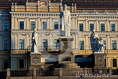 Monument to Princess Olha, apostle Andrew, saints Cyril and Methodius on Michailovsky Square in Kiev, Ukraine Editorial Stock Photo