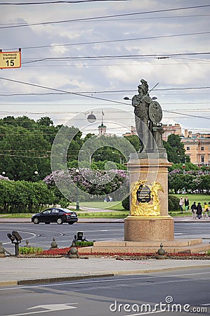 Monument to Alexander Suvorov in St Petersburg, Russia Editorial Stock Photo