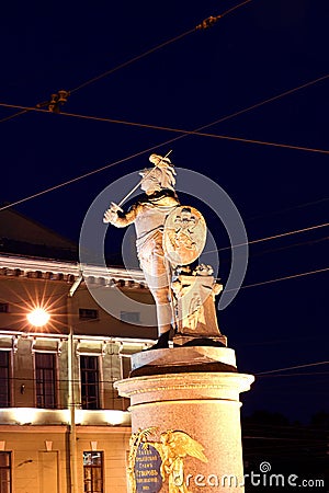 Monument to Russian military leader Alexander Suvorov in St. Pet Stock Photo