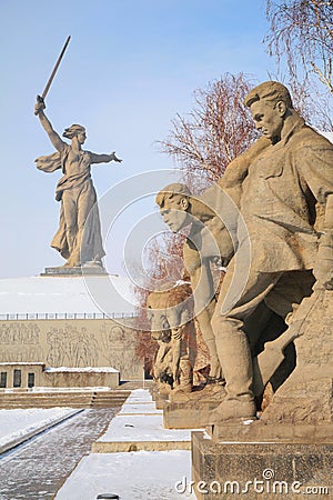 Monument to Russian soldiers in Volgograd Stock Photo