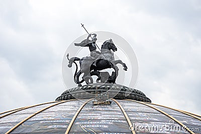 Monument To Saint George at the Manege Square in Moscow, Russia Editorial Stock Photo