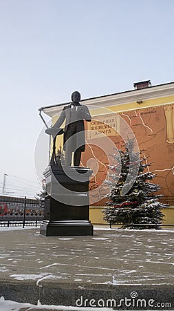 Monument to Savva Morozov in Yaroslavl Editorial Stock Photo