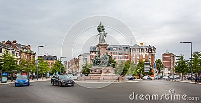 Monument to the seige and defence of Saint Quentin in 1557 in Saint Quentin, Aisne, France Editorial Stock Photo