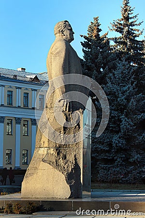 Monument to Sergei Korolev in Zhytomyr, Ukraine Editorial Stock Photo