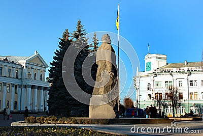 Monument to Sergei Korolev in Zhytomyr, Ukraine Editorial Stock Photo