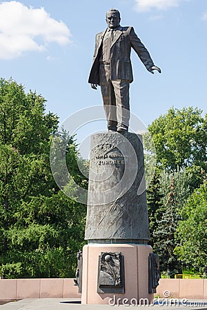 Monument to Sergey Pavlovich Korolev in the alley of cosmonauts in Moscow Editorial Stock Photo