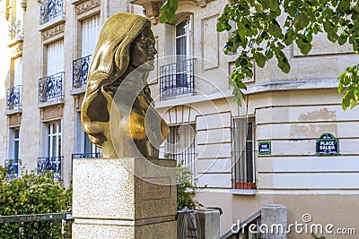 Monument to singer Dalida in Paris Editorial Stock Photo