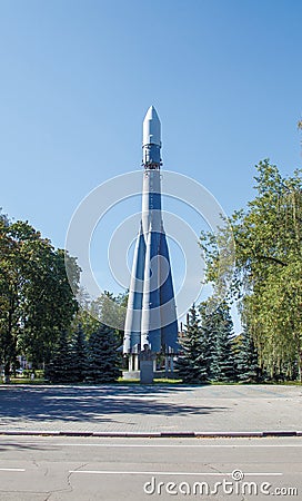 Monument to the Soviet rocket Editorial Stock Photo