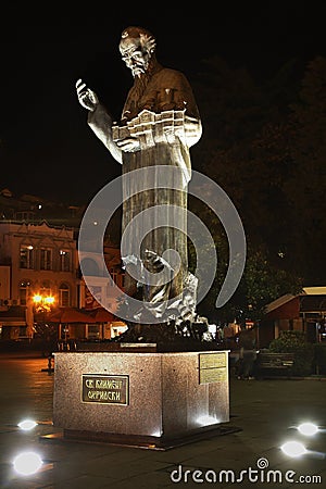 Monument to st. Clement in Ohrid. Macedonia Stock Photo