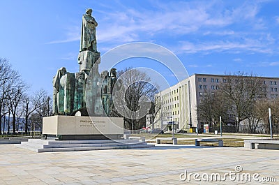 Monument to Stanislaw Wyspianski, famous polish artist, Krakow, Editorial Stock Photo