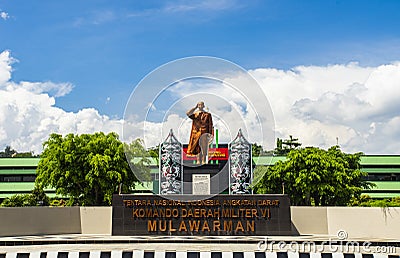 Monument to the statue of General Sudirman, Sudirman is an Indonesian national hero, the leader of the Indonesian army Editorial Stock Photo
