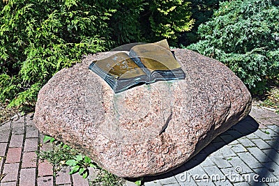 Monument to Thomas Mann. Svetlogorsk (until 1946 Rauschen), Kaliningrad oblast, Russia Stock Photo