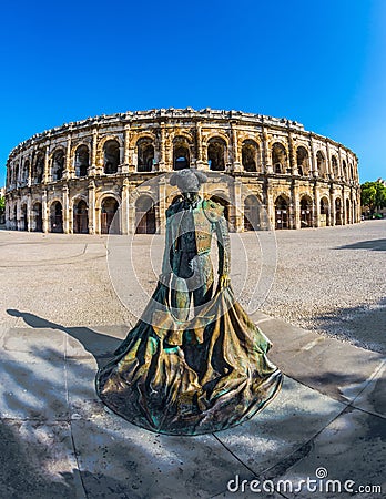 The monument to toreador and Roman amphitheater Stock Photo