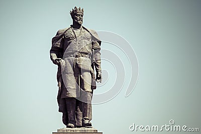 The monument to the Turco-Mongol conqueror Amir Timur in Shahrisabz, Uzbekistan. Stock Photo