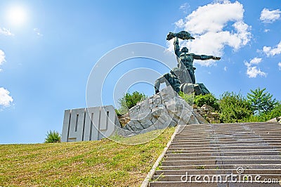 The monument to the uprising of the workers Stock Photo