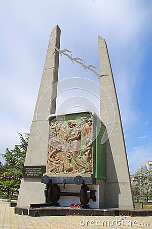 The monument to the victims of deportation in Evpatoria town, Crimea Editorial Stock Photo