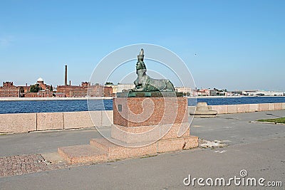 Sphinxes Shemyakin. Monument to victims of political repression. St. Petersburg. Editorial Stock Photo