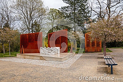 Monument to the victims of the struggle for freedom, memorial to the victims of the First and Second World War, names of the Editorial Stock Photo