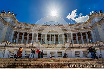 Monument to Victor Emmanuel II, Roma, Italy. Editorial Stock Photo